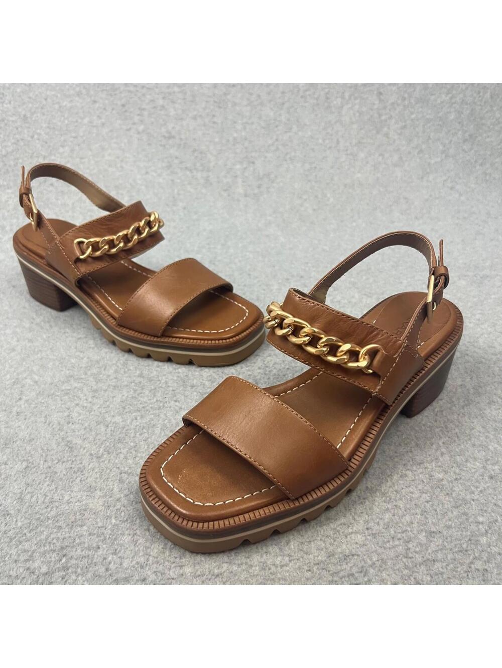 Bernardo Chunky Platform Y2K 90's Lug Sandal Leather Block Heel Womens Size 7.5